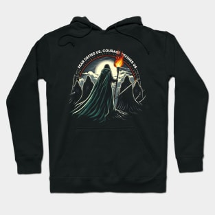 Fear Defies Us, Courage Defines Us - Epic Battle Scene - Fantasy Hoodie